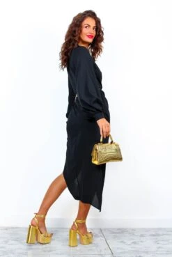A Class Of Your Own - Black Midi Dress -Deals Modashka Store AClassOfYourOwn BlackMidiDress 4