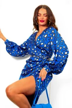 A Class Of Your Own - Cobalt Leopard Print Midi Dress -Deals Modashka Store AClassOfYourOwn CobaltLeopardPrintMidiDress 6