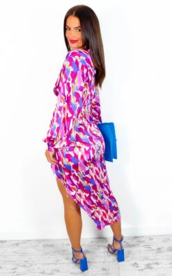 A Class Of Your Own - Pink Multi Brushstroke Midi Dress -Deals Modashka Store AClassOfYourOwn PinkMultiBrushstrokeMidiDress 6