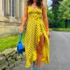 All Eyes On Her - Yellow Black Polka Dot Frilled Maxi Dress 2 All Eyes On Her - Yellow Black Polka Dot Frilled Maxi Dress -Deals Modashka Store All Eyes On Her Yellow Black Polka Dot Frilled Maxi Dress