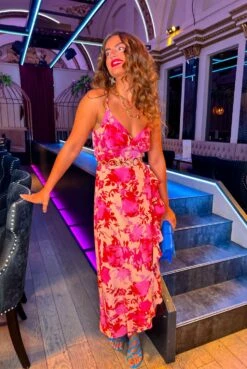 All Eyes On Her - Pink Peach Floral Frilled Maxi Dress -Deals Modashka Store AllEyesOnHer PinkPeachFloralFrilledMaxiDress 1 58404e44 5dfc 43b3 a465 6def7c0d2dd7