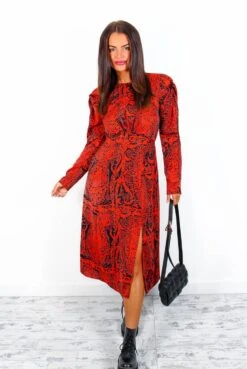 AX Paris All For You - Red Black Paisley Midi Dress -Deals Modashka Store AllForYou RedBlackPaisleyMidiDress 2