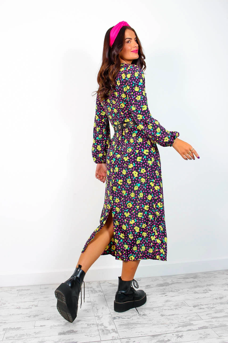 All The Attitude - Black Multi Rose Maxi Dress 5 All The Attitude - Black Multi Rose Maxi Dress - Image 3