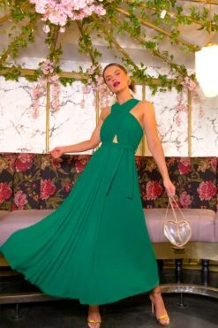 Artemis - Green Pleated Maxi Dress 17 Artemis - Green Pleated Maxi Dress -Deals Modashka Store Artemis Green Pleated Maxi Dress