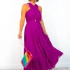 Artemis - Magenta Pleated Maxi Dress