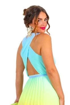 Artemis - Multi Ombre Print Pleated Midi Dress -Deals Modashka Store Artemis MultiOmbrePrintPleatedMidiDress 6