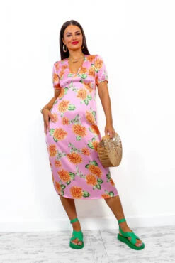 Back Me Up - Pink Multi Floral Midi Dress 13 Back Me Up - Pink Multi Floral Midi Dress -Deals Modashka Store BackMeUp PinkMultiFloralMidiDress 1