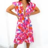 Be My Lover - Pink Multi Floral Midi Dress -Deals Modashka Store BeMyLover PinkMultiFloralMidiDress6