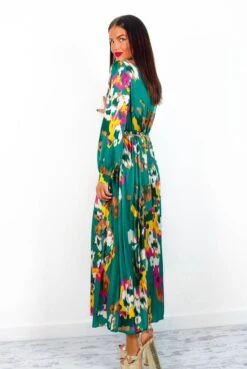 Beauty In Everything - Forest Multi Printed Pleated Midi Dress -Deals Modashka Store BeautyInEverything ForestMultiPrintedPleatedMidiDress 2