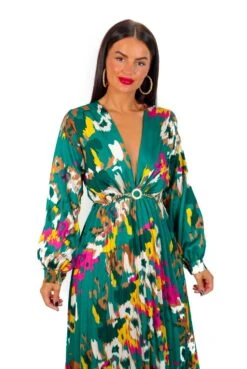 Beauty In Everything - Forest Multi Printed Pleated Midi Dress -Deals Modashka Store BeautyInEverything ForestMultiPrintedPleatedMidiDress 5