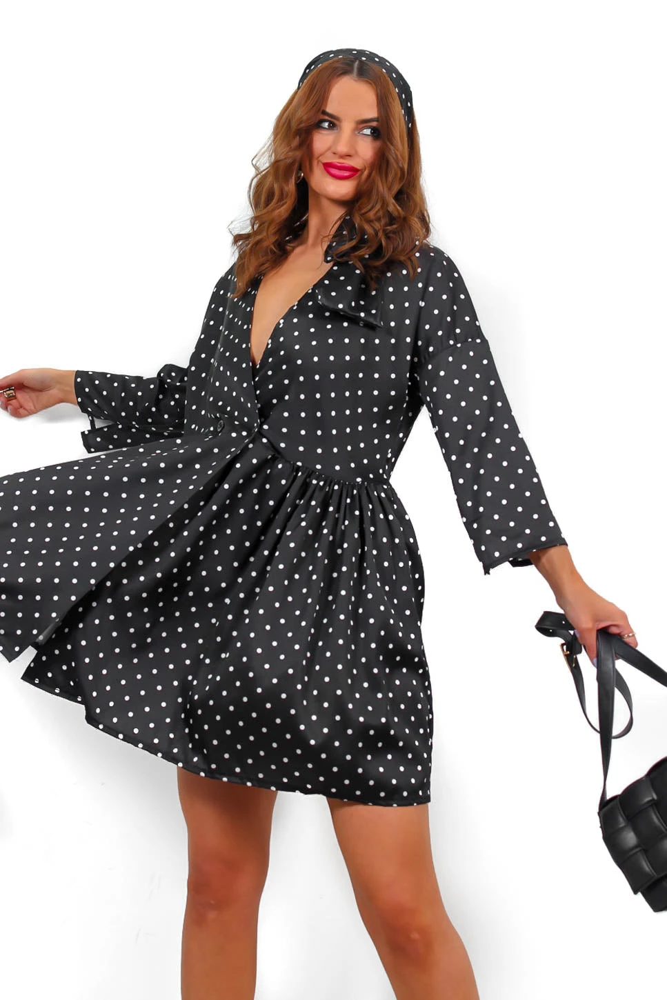 Bow Love Lost - Black Polka Dot Mini Dress 3 Bow Love Lost - Black Polka Dot Mini Dress