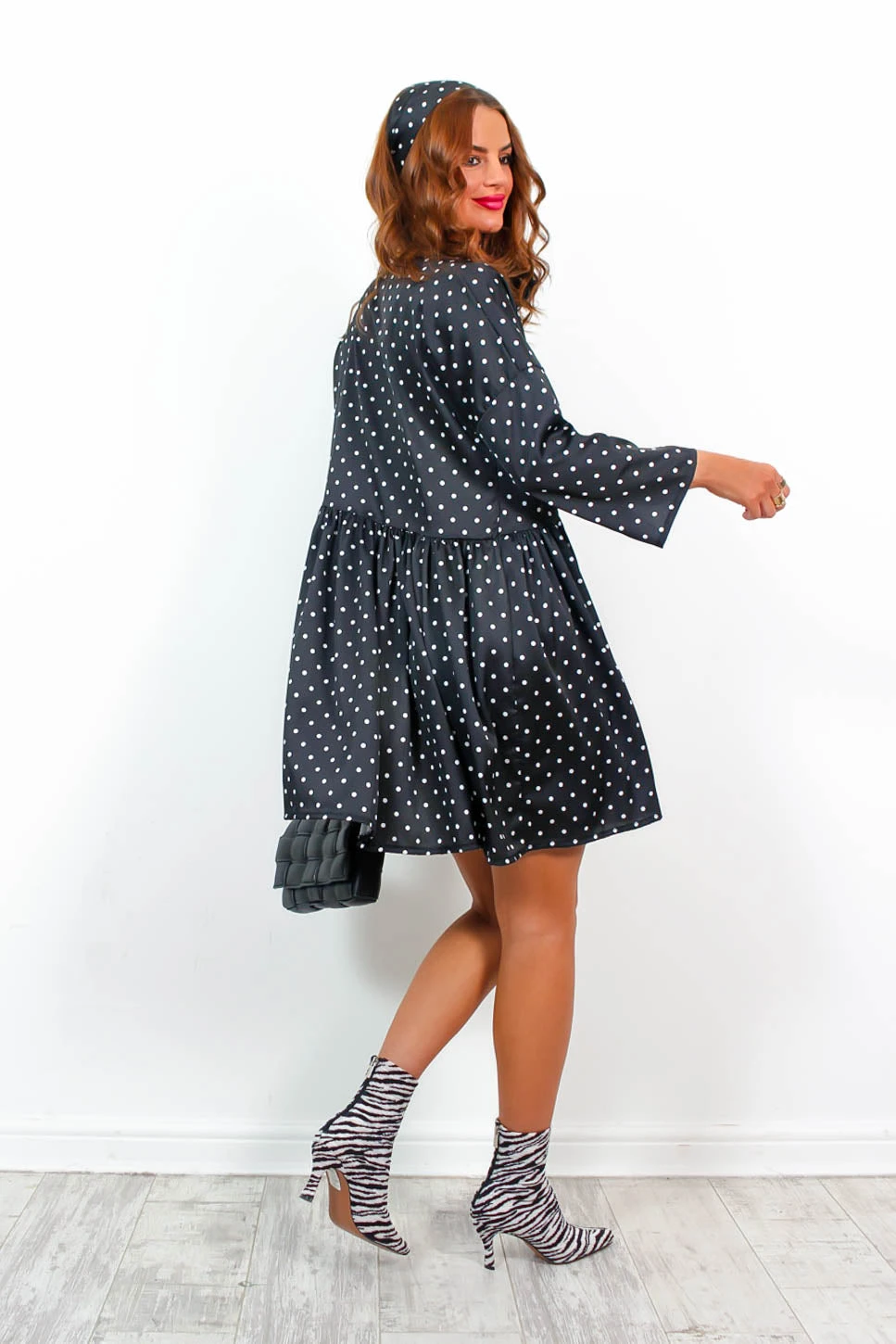 Bow Love Lost - Black Polka Dot Mini Dress 7 Bow Love Lost - Black Polka Dot Mini Dress - Image 5