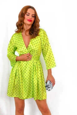 Bow Love Lost - Lime Polka Dot Mini Dress 12 Bow Love Lost - Lime Polka Dot Mini Dress -Deals Modashka Store BowLoveLost LimePolkaDotMiniDress1