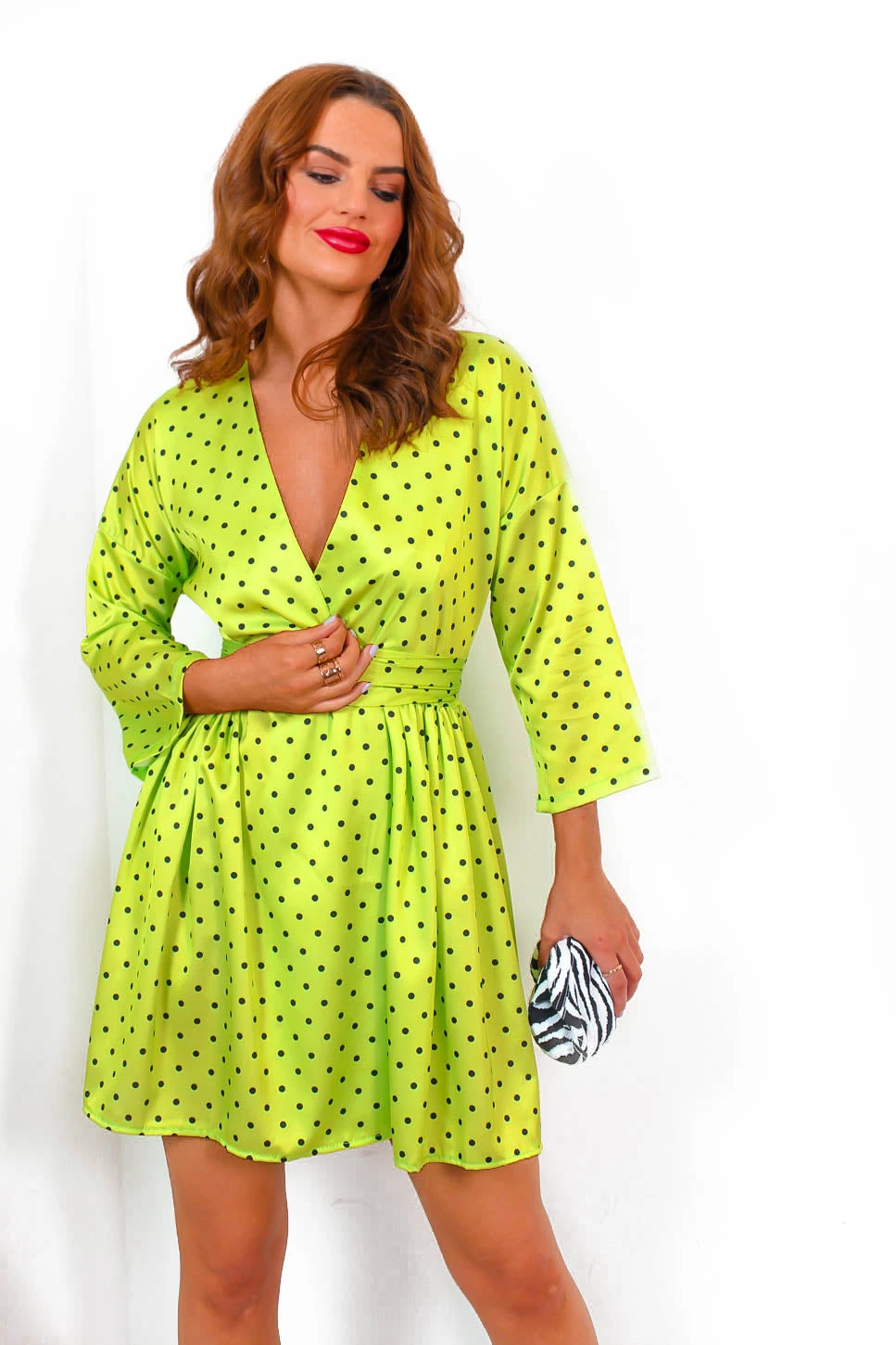 Bow Love Lost - Lime Polka Dot Mini Dress 6 Bow Love Lost - Lime Polka Dot Mini Dress - Image 4