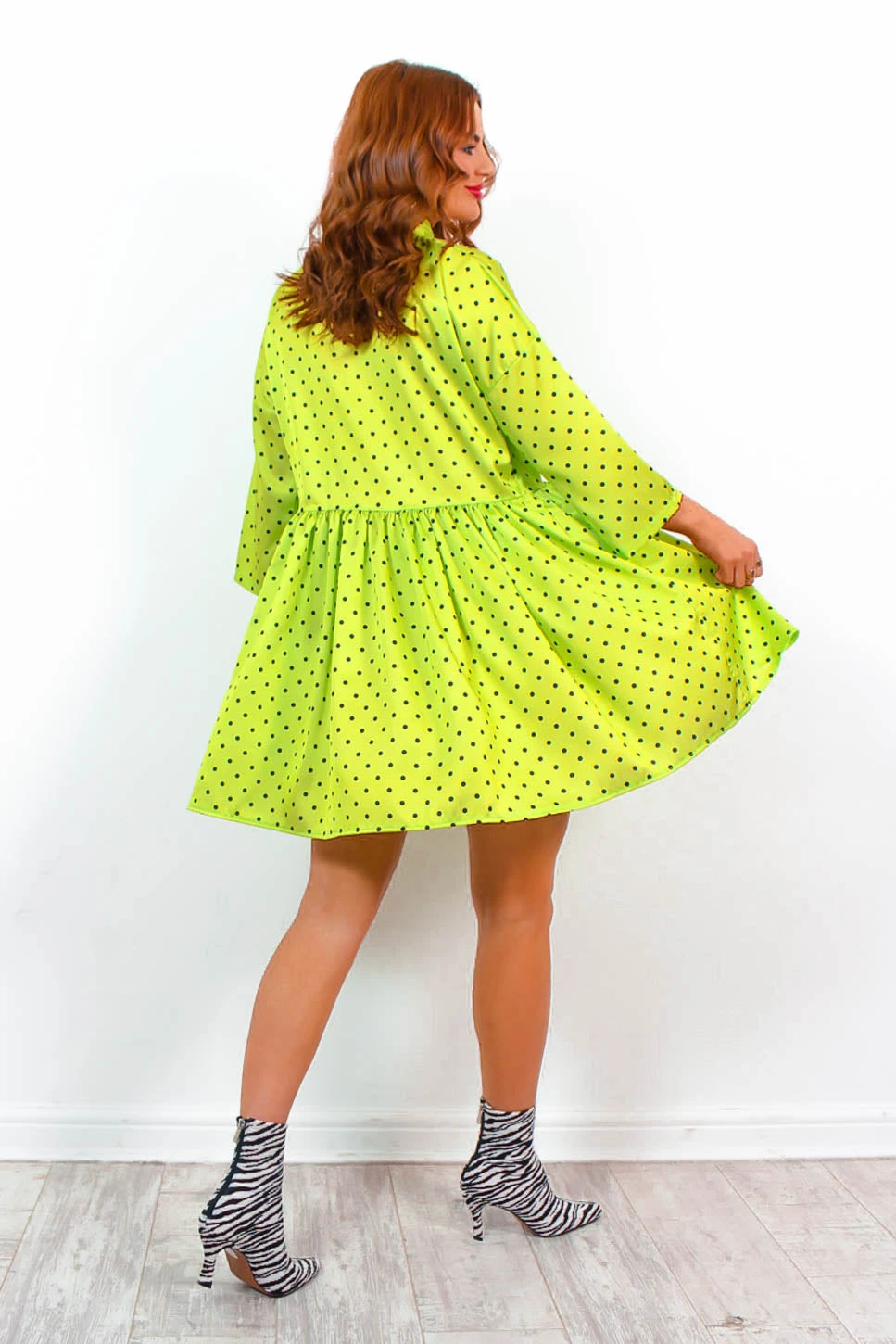 Bow Love Lost - Lime Polka Dot Mini Dress 9 Bow Love Lost - Lime Polka Dot Mini Dress - Image 7