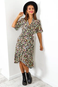 Call Of The Wild - Beige Multi Leopard Print Wrap Dress -Deals Modashka Store CallOfTheWild BeigeMultiLeopardPrintWrapDress 3