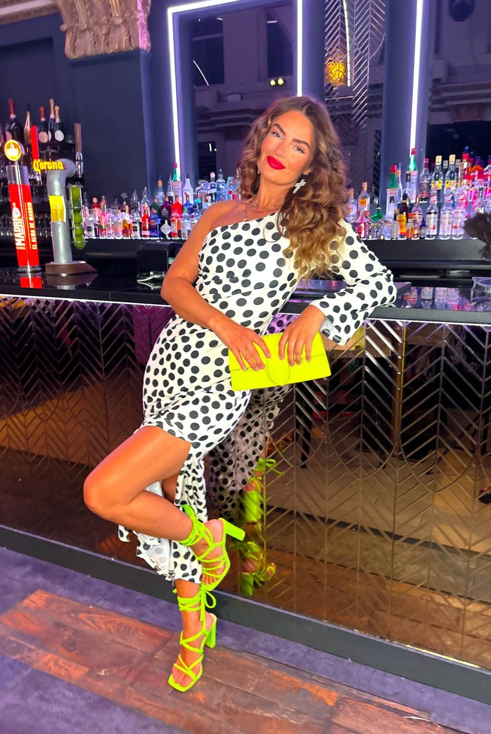 Can't Compare - White Black Polka Dot One Shoulder Maxi Dress 9 Can't Compare - White Black Polka Dot One Shoulder Maxi Dress - Image 7