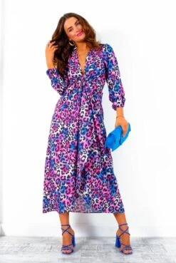 Caught Your Attention - Blue Pink Watercolour Leopard Midi Wrap Dress 13 Caught Your Attention - Blue Pink Watercolour Leopard Midi Wrap Dress -Deals Modashka Store CaughtYourAttention BluePinkWatercolourLeopardMidiWrapDress 7