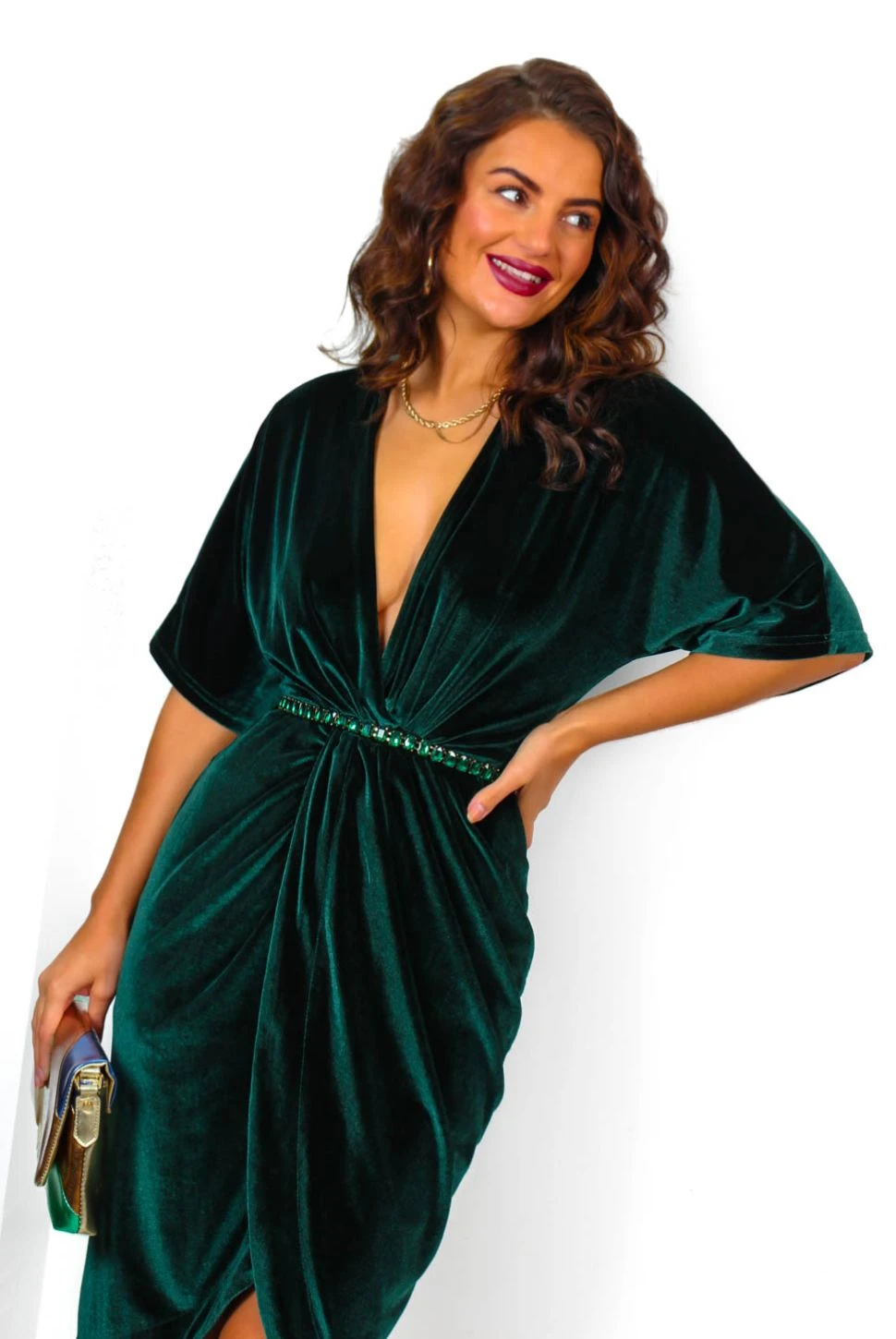 Cocktail OClock - Forest Velvet Wrap Dress 3 Cocktail OClock - Forest Velvet Wrap Dress