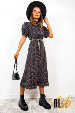 AX Paris Dance With Me - Black Blush Print Midi Dress -Deals Modashka Store DanceWithMe BlackBlushPrintMidiDress 3