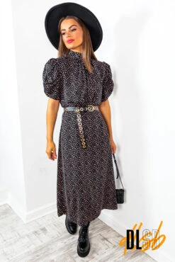 AX Paris Dance With Me - Black Blush Print Midi Dress -Deals Modashka Store DanceWithMe BlackBlushPrintMidiDress 4