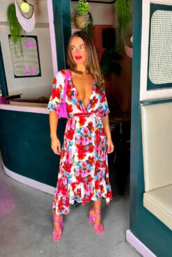 Dolce Vita - White Red Floral Maxi Dress -Deals Modashka Store Dolce Vita White Red Floral Maxi Dress