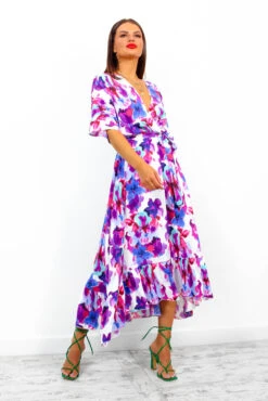 Dolce Vita - Blue Purple Floral Print Maxi Dress -Deals Modashka Store DolceVita BluePurpleFloralPrintMaxiDress2