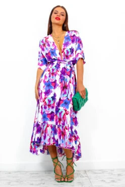 Dolce Vita - Blue Purple Floral Print Maxi Dress -Deals Modashka Store DolceVita BluePurpleFloralPrintMaxiDress4
