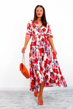 Dolce Vita - White Red Floral Maxi Dress -Deals Modashka Store DolceVita WhiteRedFloralMaxiDress2