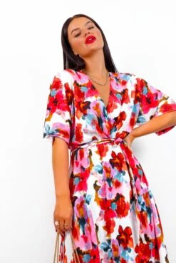 Dolce Vita - White Red Floral Maxi Dress -Deals Modashka Store DolceVita WhiteRedFloralMaxiDress5