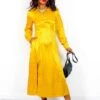 Dont Give A Glam - Mustard Leopard Jacquard Midi Dress