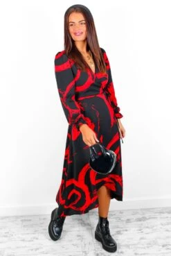 AX Paris Dont Tame Me - Black Red Brushstroke Midi Wrap Dress 12 AX Paris Dont Tame Me - Black Red Brushstroke Midi Wrap Dress -Deals Modashka Store Don tTameMe BlackRedBrushstrokeMidiWrapDress 1