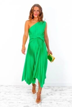 Dream Come True - Green One Shoulder Pleated Twist Waist Midi Dress 14 Dream Come True - Green One Shoulder Pleated Twist Waist Midi Dress -Deals Modashka Store DreamComeTrue GreenOneShoulderPleatedTwistWaistMidiDress 5