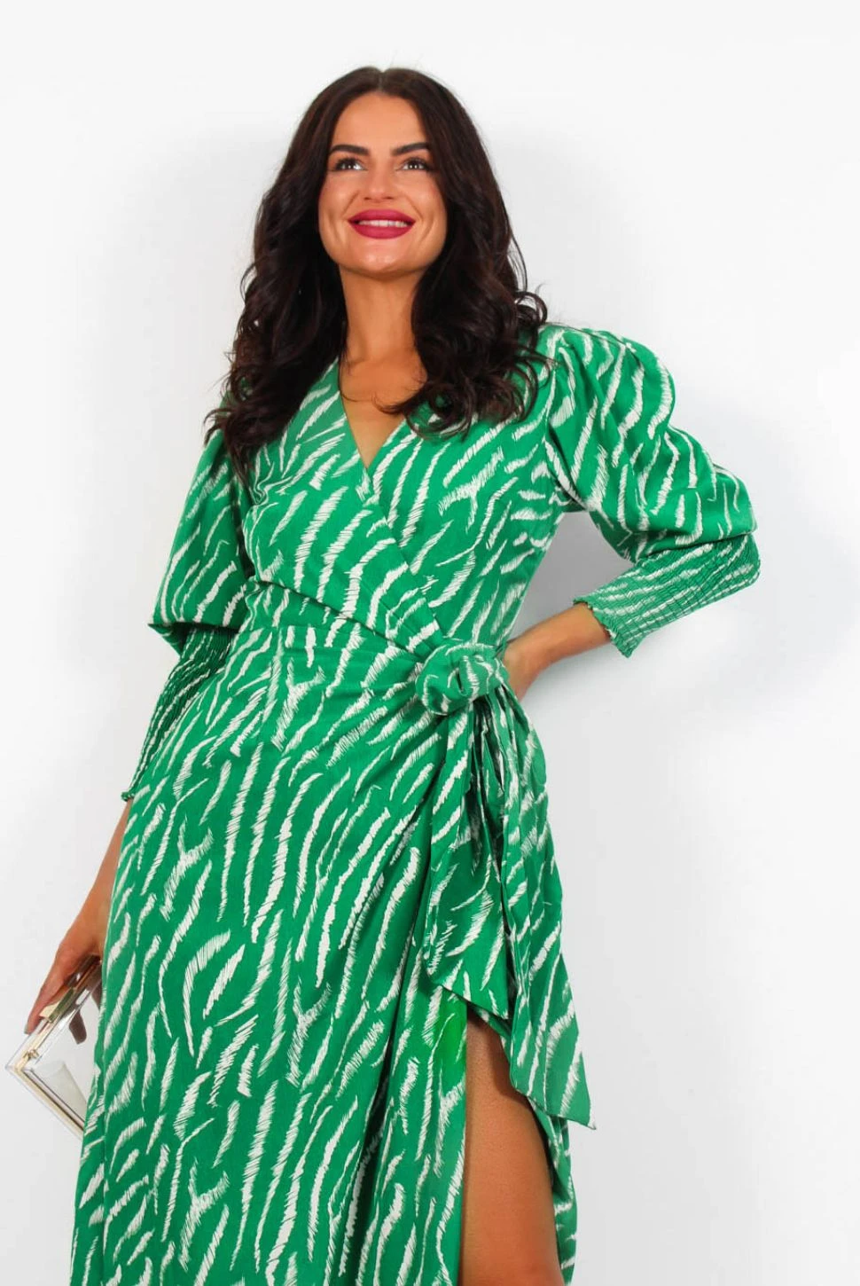 Glamorous Drive Em Wild - Green Zebra Midi Wrap Dress 9 Glamorous Drive Em Wild - Green Zebra Midi Wrap Dress - Image 7