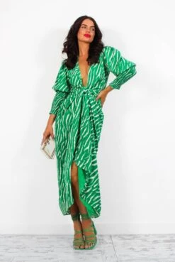 Glamorous Drive Em Wild - Green Zebra Midi Wrap Dress 12 Glamorous Drive Em Wild - Green Zebra Midi Wrap Dress -Deals Modashka Store DriveEmWild GreenZebraMidiWrapDress6
