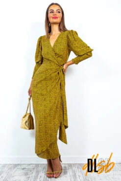 Glamorous Drive Em Wild - Mustard Leopard Wrap Dress -Deals Modashka Store DriveEmWild MustardLeopardWrapDress 4