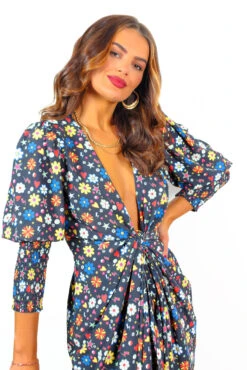 Glamorous Drive Em Wild - Black Multi Sticker Print Midi Wrap Dress -Deals Modashka Store Drive EmWild BlackMultiStickerPrintMidiWrapDress 8