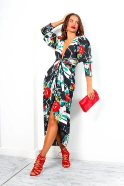 Glamorous Drive Em Wild - Black White Floral Abstract Print Midi Wrap Dress 18 Glamorous Drive Em Wild - Black White Floral Abstract Print Midi Wrap Dress -Deals Modashka Store Drive EmWild BlackWhiteFloralAbstractPrintMidiWrapDress 8