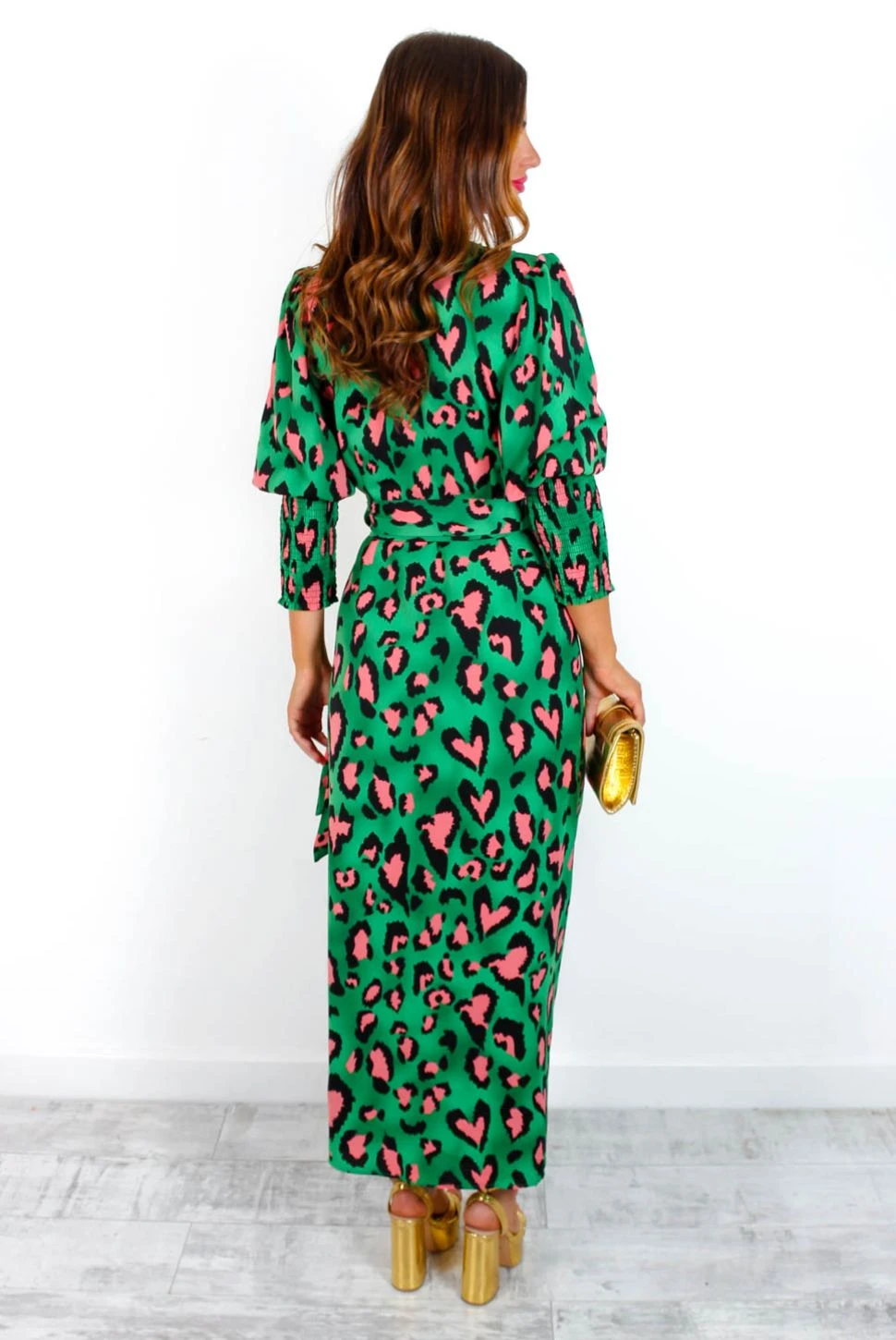 Glamorous Drive 'Em Wild - Forest Pink Leopard Midi Wrap Dress 8 Glamorous Drive 'Em Wild - Forest Pink Leopard Midi Wrap Dress - Image 6