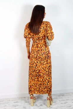 Glamorous Drive Em Wild - Golden Leopard Print Midi Wrap Dress -Deals Modashka Store Drive EmWild GoldenLeopardPrintMidiWrapDress 2