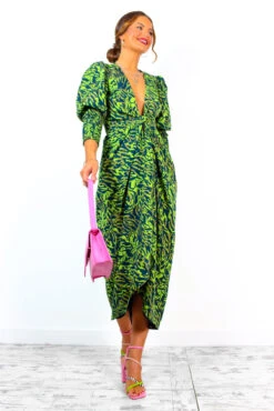 Glamorous Drive Em Wild - Lime Green Black Animal Print Wrap Midi Dress -Deals Modashka Store Drive EmWild LimeGreenBlackAnimalPrintWrapMidiDress 7