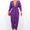 Glamorous Drive Em Wild - Navy Pink Leopard Midi Wrap Dress -Deals Modashka Store Drive EmWild NavyPinkLeopardMidiWrapDress 3