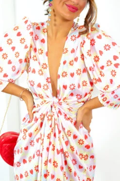 Glamorous Drive Em Wild - Pastel Pink Yellow Tile Print Midi Wrap Dress -Deals Modashka Store Drive EmWild PastelPinkYellowTilePrintMidiWrapDress 1