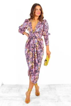 Glamorous Drive Em Wild - Pink Multi Animal Print Midi Wrap Dress -Deals Modashka Store Drive EmWild PinkMultiAnimalPrintMidiWrapDress 6