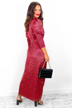 Glamorous Drive Em Wild - Red Leopard Print Midi Wrap Dress -Deals Modashka Store Drive EmWild RedLeopardPrintMidiWrapDress 3