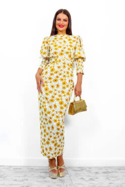 Glamorous Drive Em Wild - White Multi Floral Midi Wrap Dress -Deals Modashka Store Drive EmWild WhiteMultiFloralMidiWrapDress 7