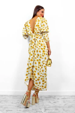Glamorous Drive Em Wild - White Multi Floral Midi Wrap Dress -Deals Modashka Store Drive EmWild WhiteMultiFloralMidiWrapDress 8