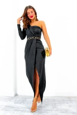 Elegance Is Key - Black One Shoulder Midi Dress 12 Elegance Is Key - Black One Shoulder Midi Dress -Deals Modashka Store EleganceIsKey BlackOneShoulderMidiDress