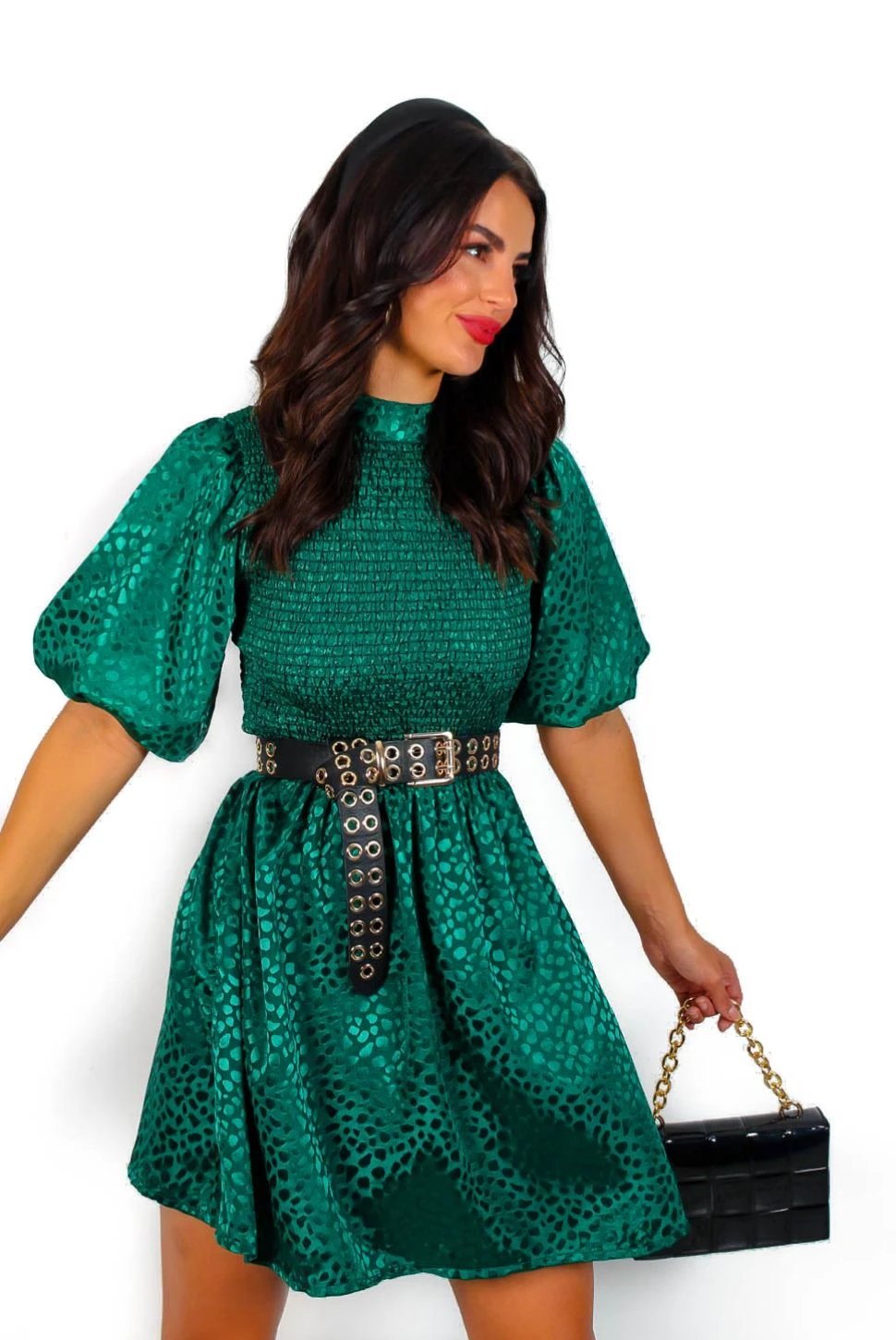 Embrace You - Emerald Leopard Print Mini Dress 6 Embrace You - Emerald Leopard Print Mini Dress - Image 4