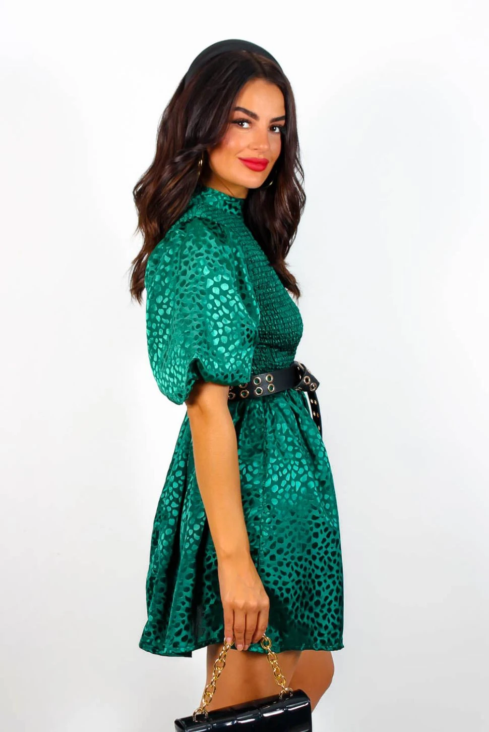 Embrace You - Emerald Leopard Print Mini Dress 7 Embrace You - Emerald Leopard Print Mini Dress - Image 5